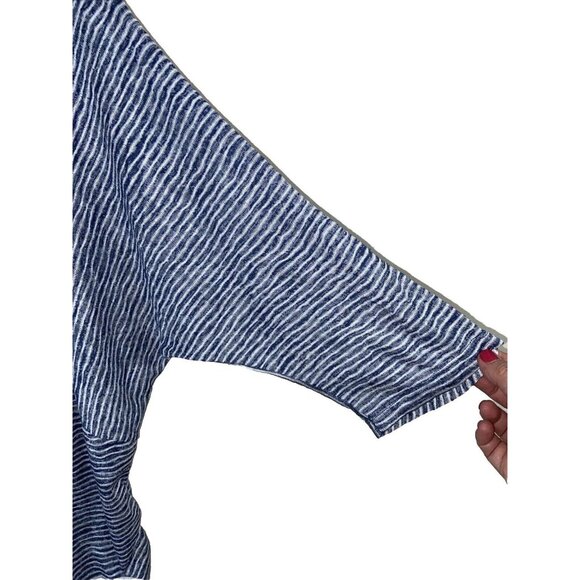 Lane Bryant  Womens Tunic Top Sz 18/20 Ruched Batwing Sleeve NWT Stripes - Picture 3 of 10